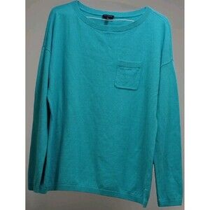Talbots Women’s Medium Blue Wool Cashmere Blend Crewneck Sweater Old Money EUC